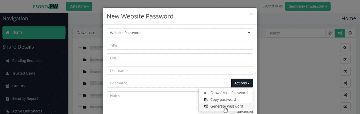 Generate strong passwords