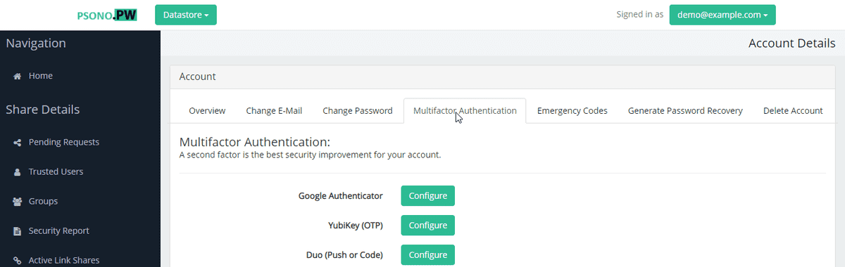 Setup multi-factor authentication