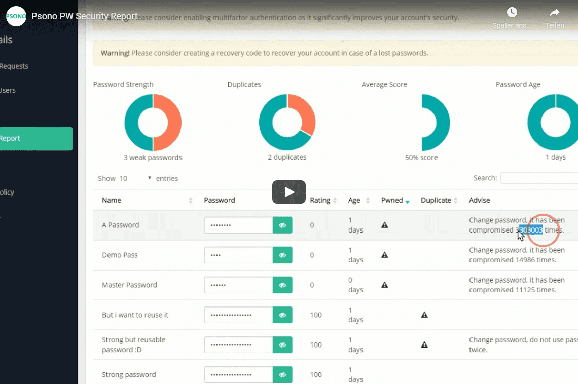 Security report in action!